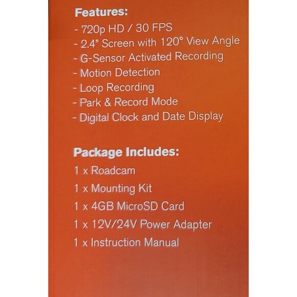 Yada RoadCam 720P Mirror Camera 120-Degree Wide Angle Lens G-Sensor Technology - Picture 7 of 12